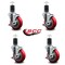 Service Caster 4'' Red Poly Swivel 1-5/8'' Expanding Stem Caster Set with Brake, 4PK SCC-EX20S414-PPUB-RED-TLB-158-4 - alternate 3